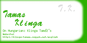 tamas klinga business card